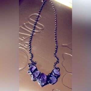 Purple Amethyst Stone Necklace